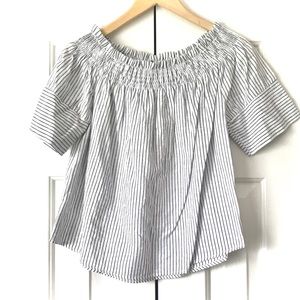 Cotton striped off the shoulder top